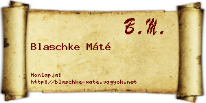 Blaschke Máté névjegykártya